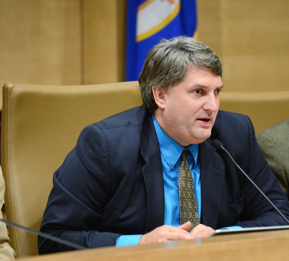Senator Westrom chairing a committee hearing