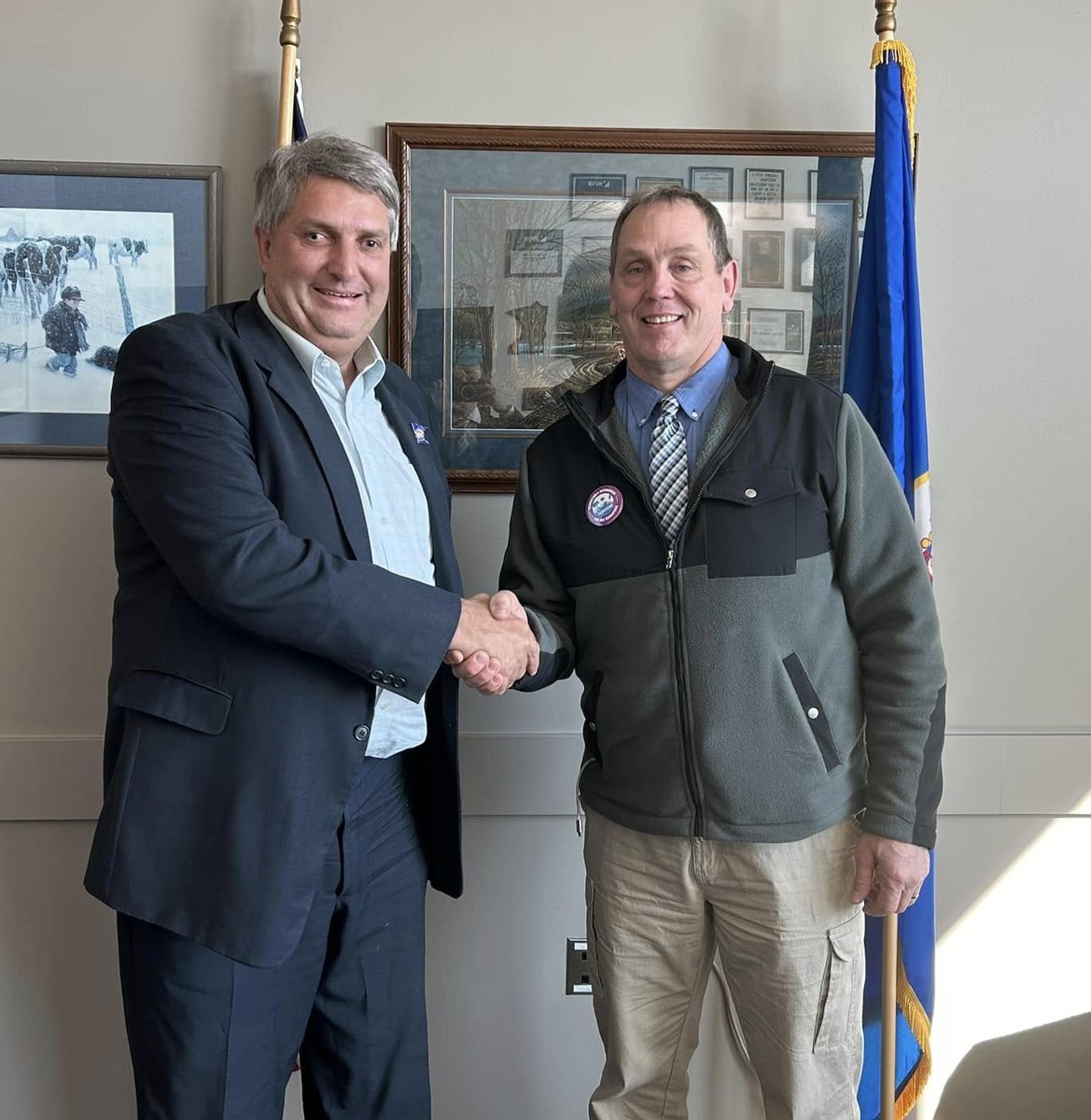 Senator Westrom meeting with a constituent
